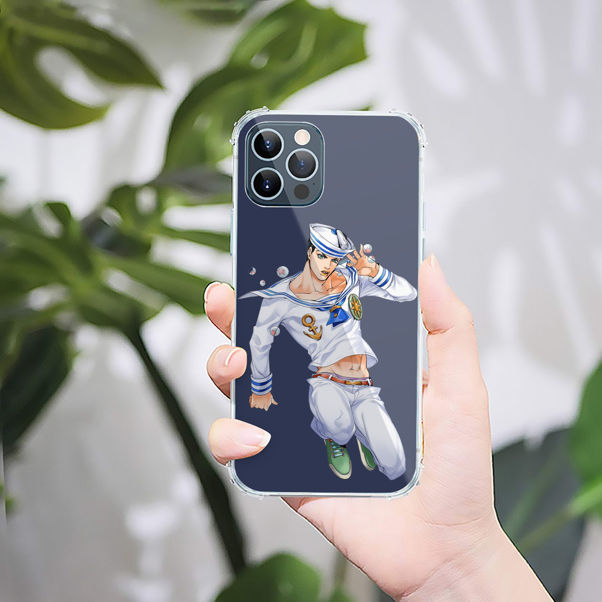 （画像用） ジョジョの奇妙な冒険 東方定助 JoJo's Bizarre Adventure Higashikata Josuke 【iPhone 12シリーズ対応】透明スマホケース（クリアソフトケース）